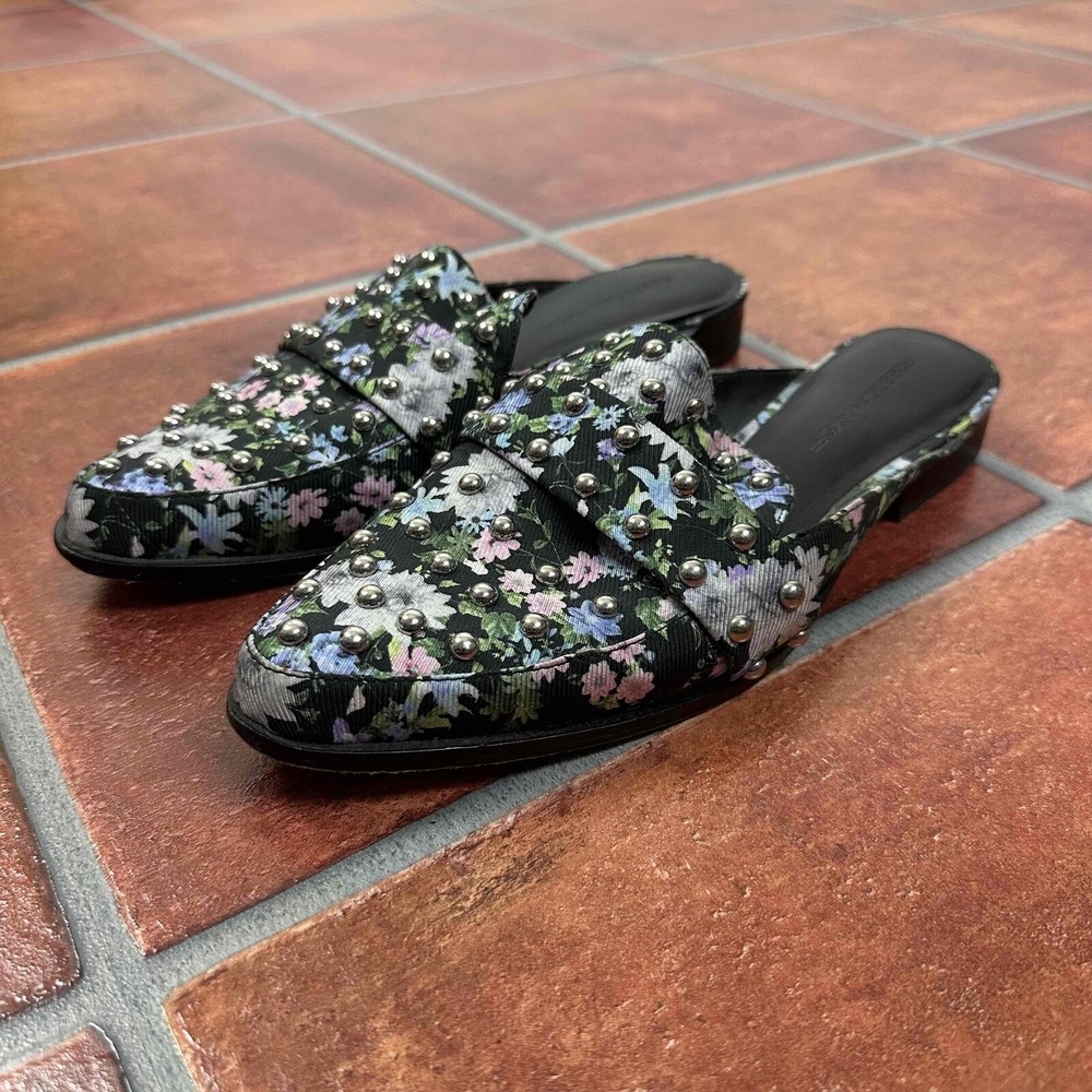 Rebecca Minkoff Studded Black Floral Loafers